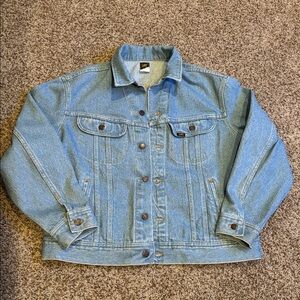 Vintage Lee Men's L Blue Denim Jean Jacket Made in 🇺🇸, R PATD-153438 Houston